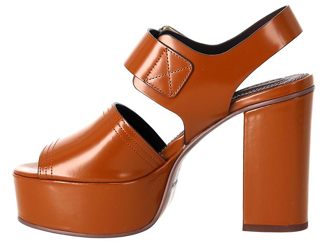 Décolleté Slingback See by Chloé in pelle Tan Marrone Beige - vista 2