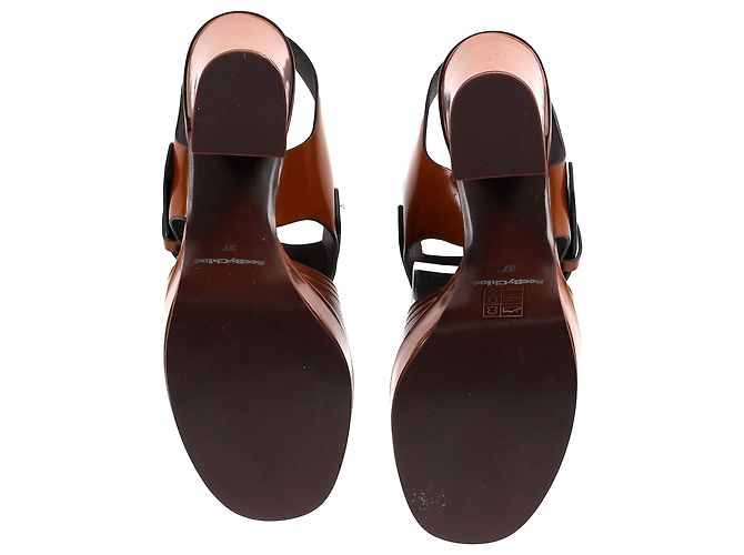 Décolleté Slingback See by Chloé in pelle Tan Marrone Beige - vista 6