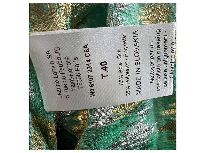 Lanvin schimmernde Jacquard-Bluse aus grünem Polyester - Ansicht 10