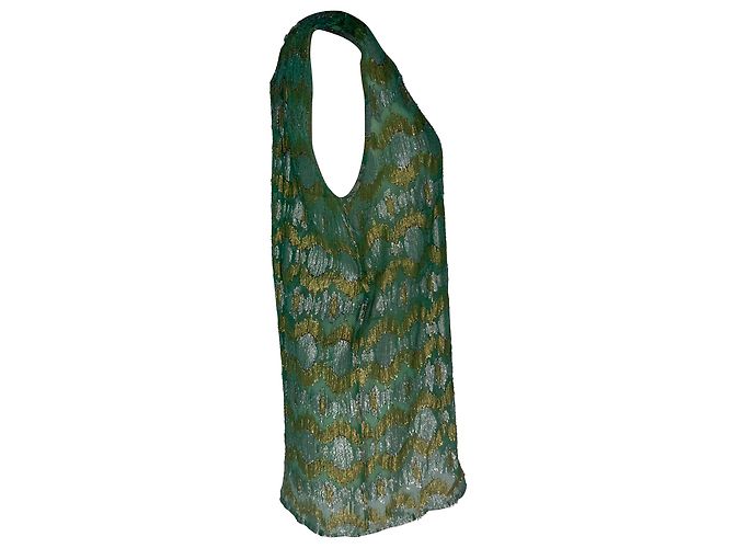 Lanvin schimmernde Jacquard-Bluse aus grünem Polyester - Ansicht 2