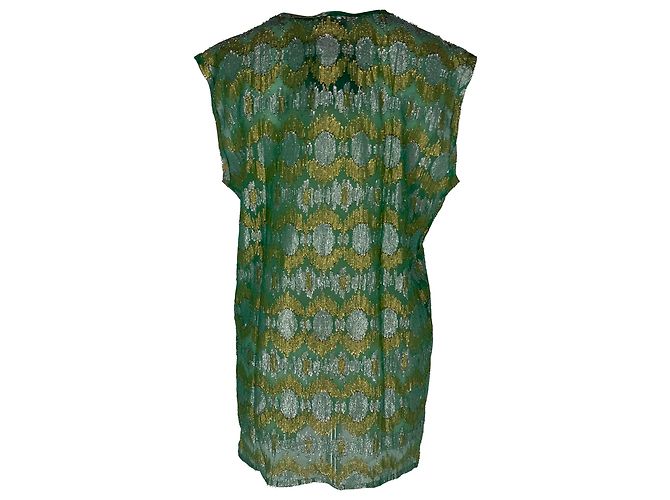 Lanvin schimmernde Jacquard-Bluse aus grünem Polyester - Ansicht 3