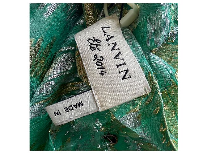 Lanvin schimmernde Jacquard-Bluse aus grünem Polyester - Ansicht 4