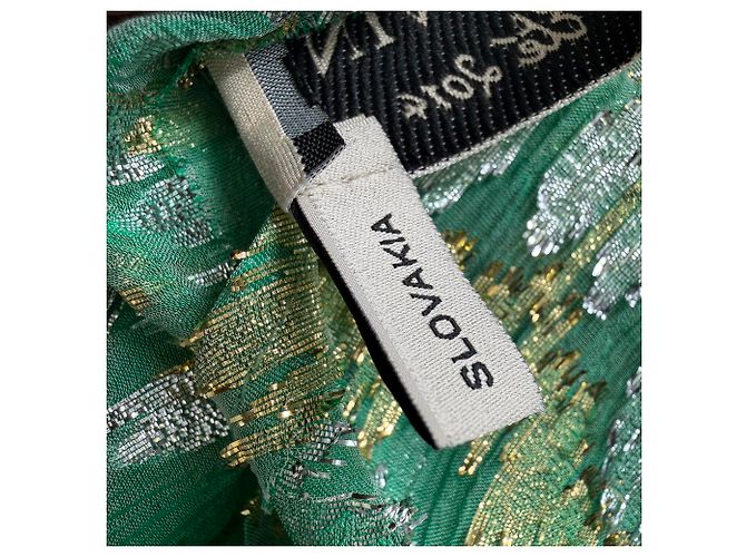 Lanvin schimmernde Jacquard-Bluse aus grünem Polyester - Ansicht 5