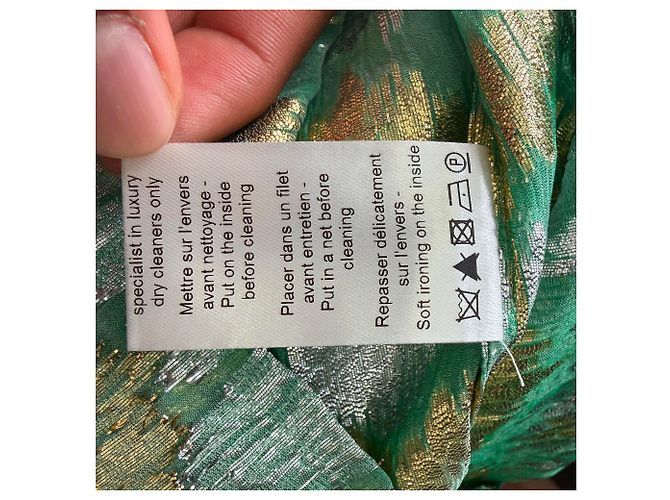 Lanvin schimmernde Jacquard-Bluse aus grünem Polyester - Ansicht 9