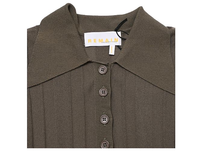 Autre Marque Birger Christensen Evial Rippstrick-Midikleid aus brauner Viskose - Ansicht 4