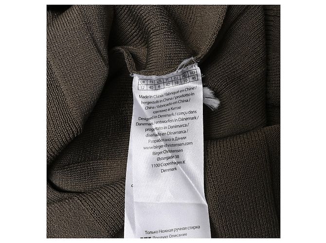 Autre Marque Birger Christensen Evial Rippstrick-Midikleid aus brauner Viskose - Ansicht 7