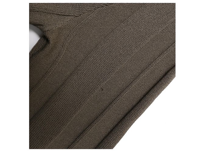 Autre Marque Birger Christensen Evial Rippstrick-Midikleid aus brauner Viskose - Ansicht 8