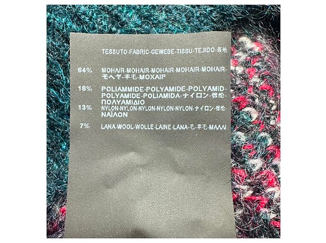 Saint Laurent mehrfarbiger Mohair-Wollpullover mit Pailletten und Tartan-Muster Mehrfarben - Ansicht 4