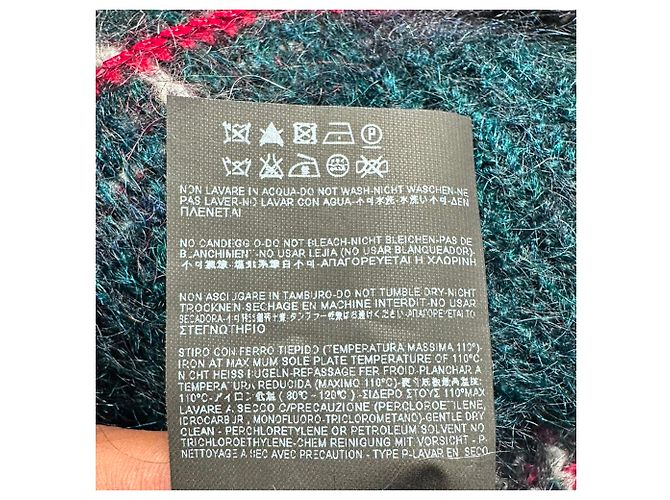 Saint Laurent mehrfarbiger Mohair-Wollpullover mit Pailletten und Tartan-Muster Mehrfarben - Ansicht 6