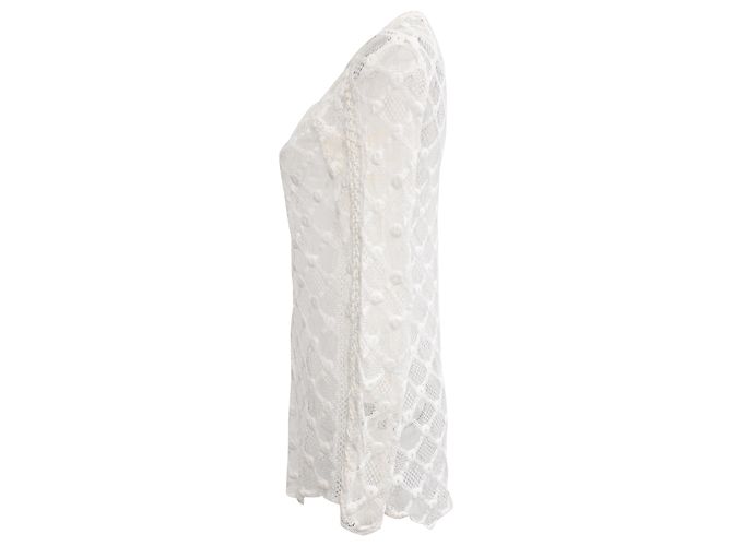 Isabel Marant Langarmshirt aus bestickter Spitze in weißer Baumwolle Roh - Ansicht 2