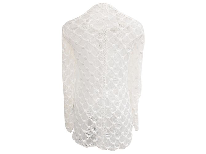 Isabel Marant Langarmshirt aus bestickter Spitze in weißer Baumwolle Roh - Ansicht 3