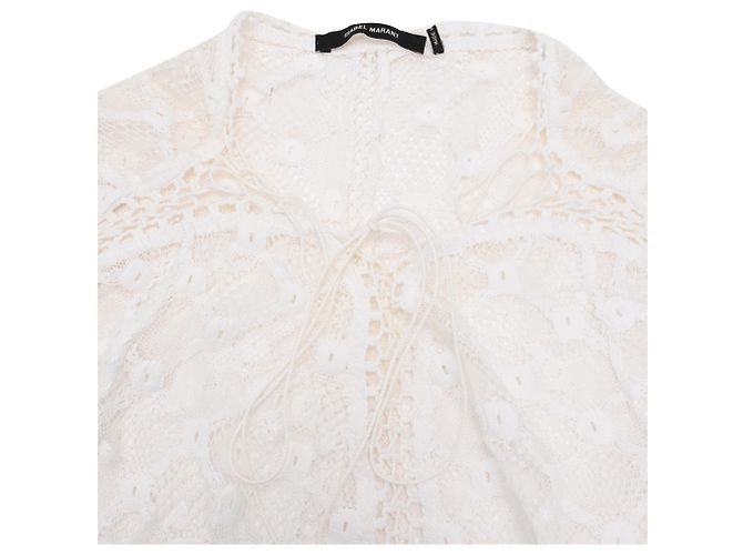 Isabel Marant Langarmshirt aus bestickter Spitze in weißer Baumwolle Roh - Ansicht 4