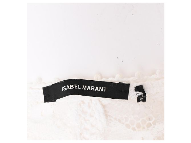 Isabel Marant Langarmshirt aus bestickter Spitze in weißer Baumwolle Roh - Ansicht 5