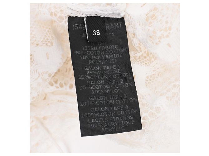 Isabel Marant Langarmshirt aus bestickter Spitze in weißer Baumwolle Roh - Ansicht 8