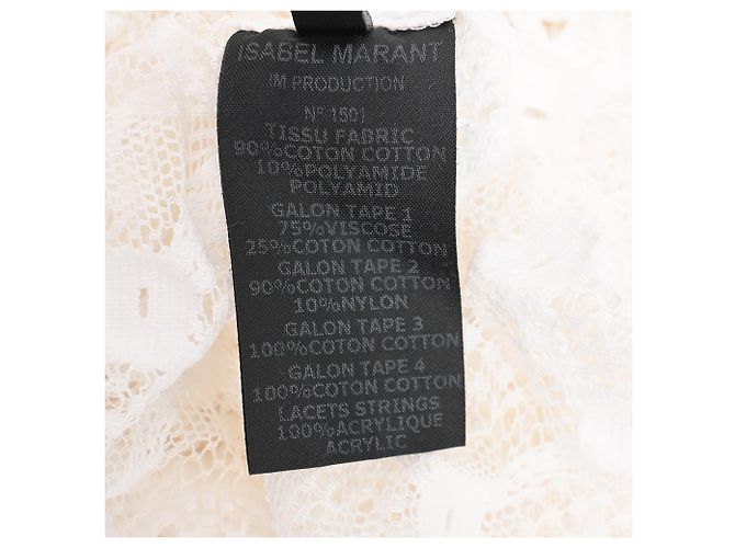Isabel Marant Langarmshirt aus bestickter Spitze in weißer Baumwolle Roh - Ansicht 9