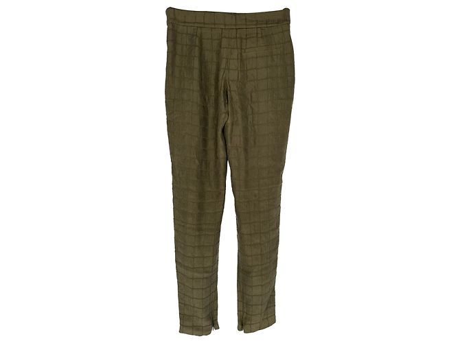 Pantalones texturizados Chloé en seda Olive Verde Verde oliva - vista 2