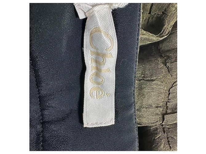 Pantalones texturizados Chloé en seda Olive Verde Verde oliva - vista 3