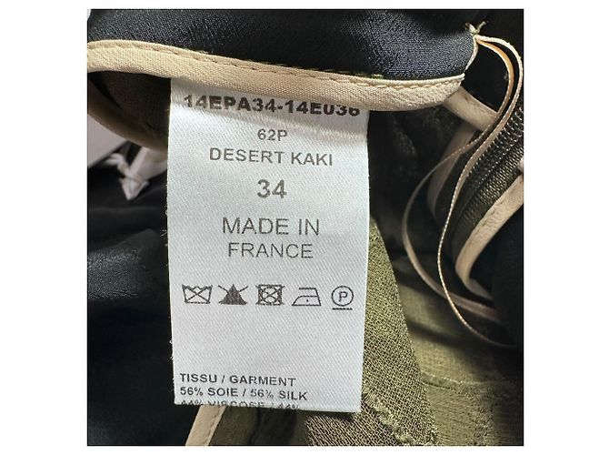 Pantalones texturizados Chloé en seda Olive Verde Verde oliva - vista 4