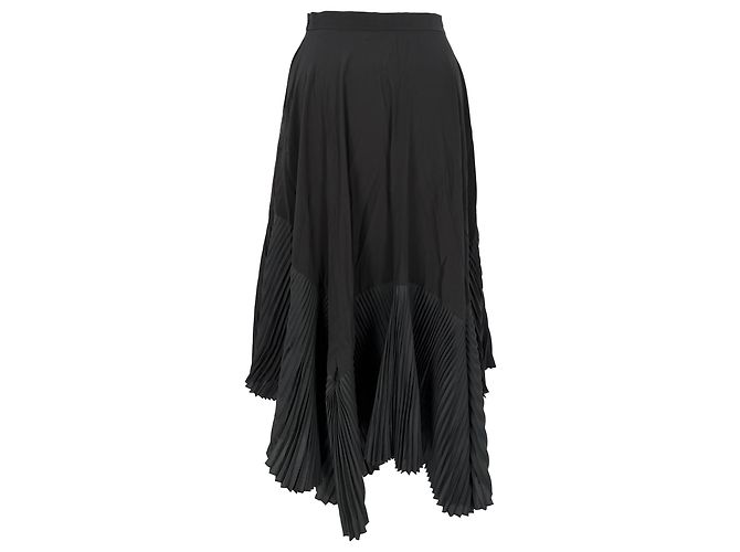 Stella Mc Cartney Falda plisada de largo midi Stella McCartney en seda negra Negro - vista 3