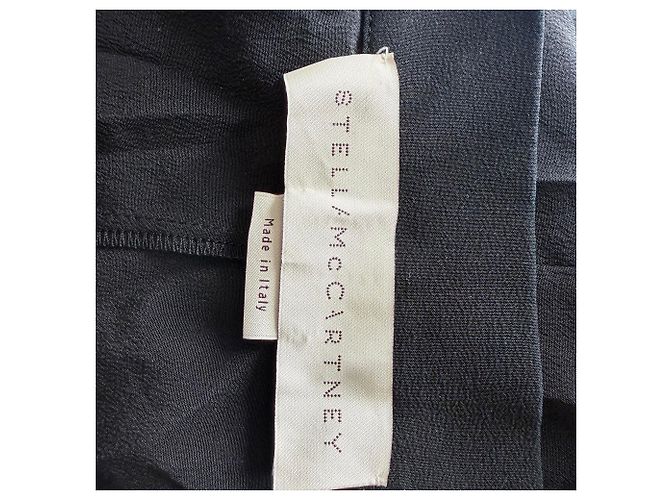 Stella Mc Cartney Falda plisada de largo midi Stella McCartney en seda negra Negro - vista 4