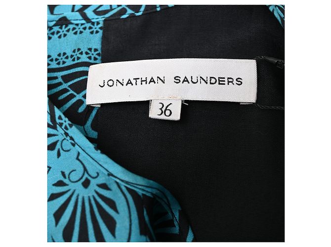 Abito in seta a maniche lunghe Jonathan Saunders in viscosa multicolore - vista 5