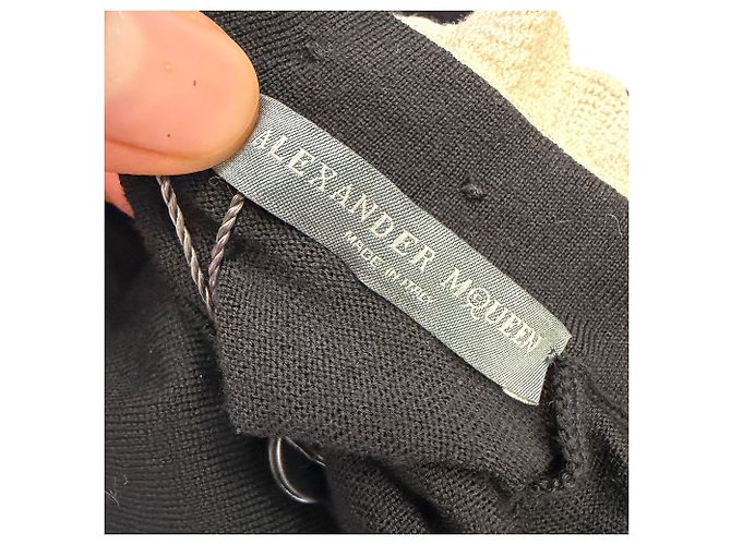 Top sem mangas em lã preta com gola rufada Alexander Mcqueen Preto - vista 4