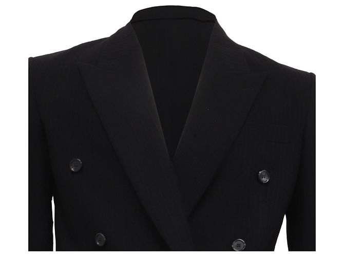 Blazer cruzado Saint Laurent en lana negra Negro - vista 2