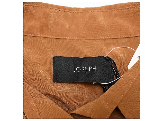 Camicia a maniche lunghe Joseph con bottoni in seta marrone - vista 4