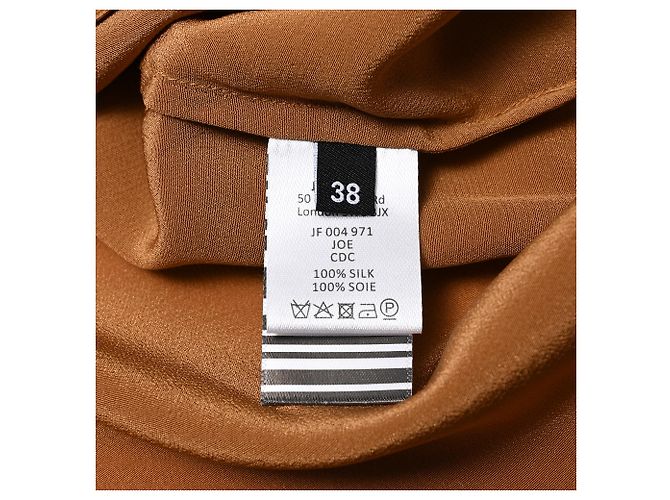 Camicia a maniche lunghe Joseph con bottoni in seta marrone - vista 6