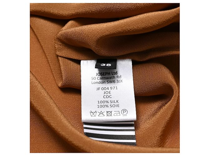 Camicia a maniche lunghe Joseph con bottoni in seta marrone - vista 7