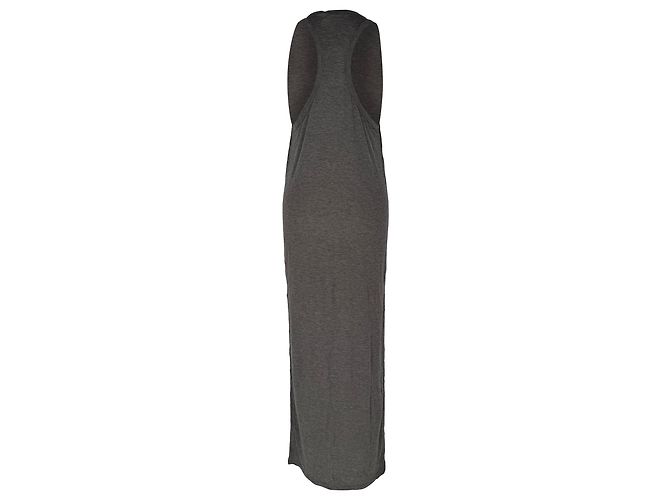 Vestido maxi ajustado de jersey con espalda racerback T by Alexander Wang en rayón gris - vista 3
