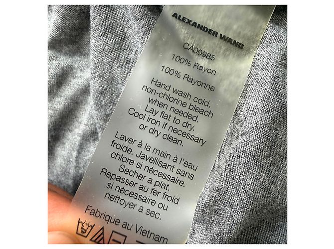 Vestido maxi ajustado de jersey con espalda racerback T by Alexander Wang en rayón gris - vista 7