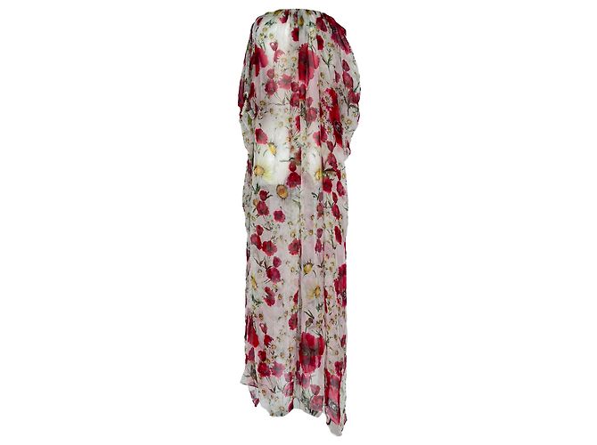 Abito maxi floreale Dolce & Gabbana in seta multicolore - vista 3