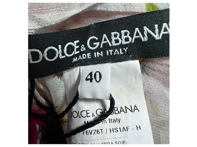 Abito maxi floreale Dolce & Gabbana in seta multicolore - vista 4