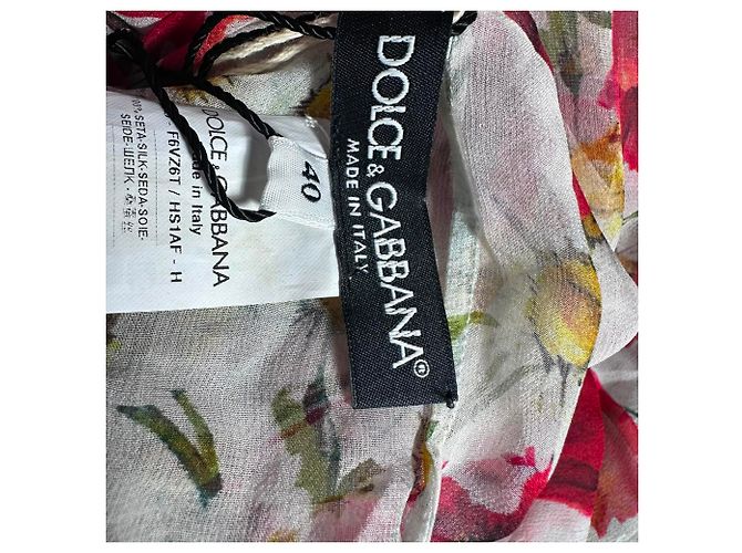 Abito maxi floreale Dolce & Gabbana in seta multicolore - vista 5