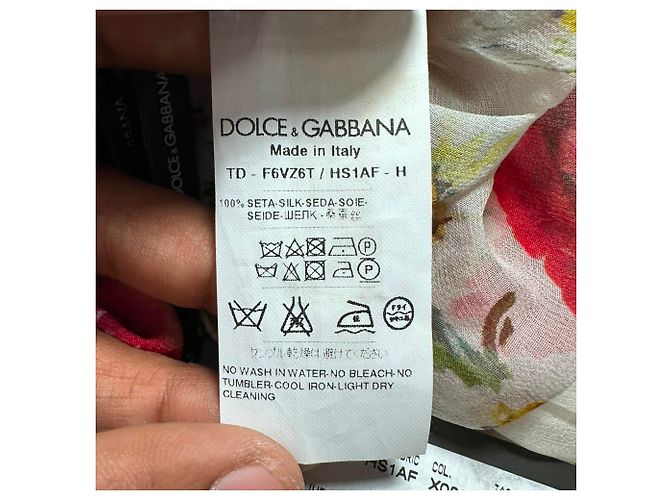 Abito maxi floreale Dolce & Gabbana in seta multicolore - vista 6