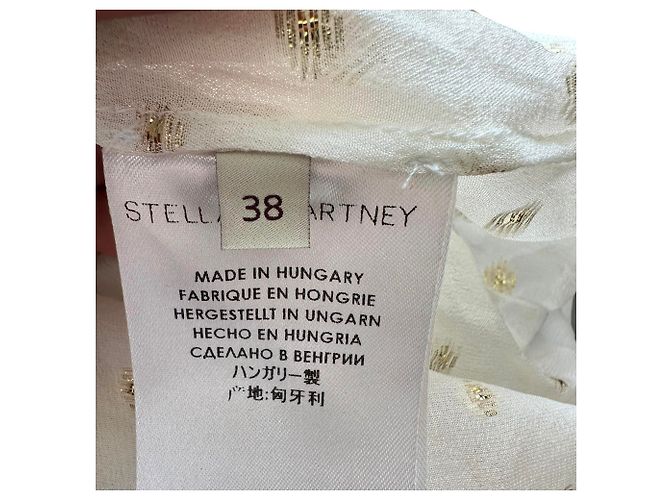 Stella Mc Cartney Blouse sans manches à pois et volants Stella Mccartney en soie blanche Écru - vue 5