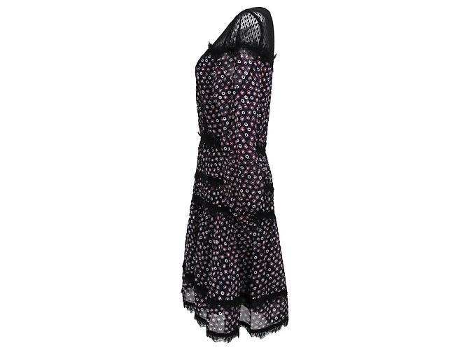 Abito a pois Diane Von Furstenberg in seta nera Nero - vista 2