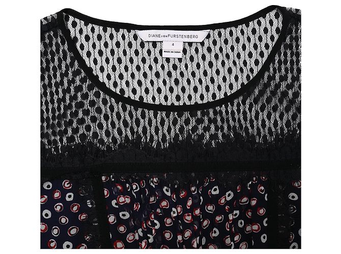 Abito a pois Diane Von Furstenberg in seta nera Nero - vista 4
