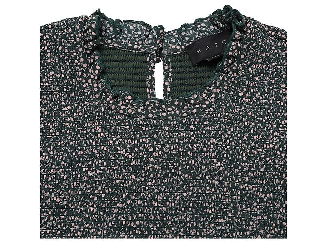Autre Marque Hatch Midi-Kleid mit Ditsy-Blumenmuster und Stehkragen aus schwarzem Polyester - vista 4