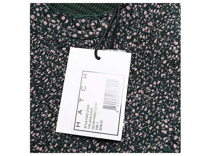 Autre Marque Hatch Midi-Kleid mit Ditsy-Blumenmuster und Stehkragen aus schwarzem Polyester - vista 7