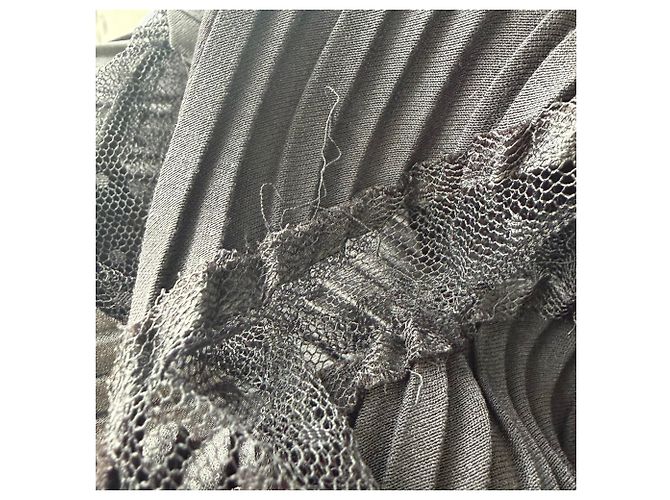 Alexander Wang Plissiertes Maxikleid mit langen Ärmeln aus schwarzem Polyester - Ansicht 6