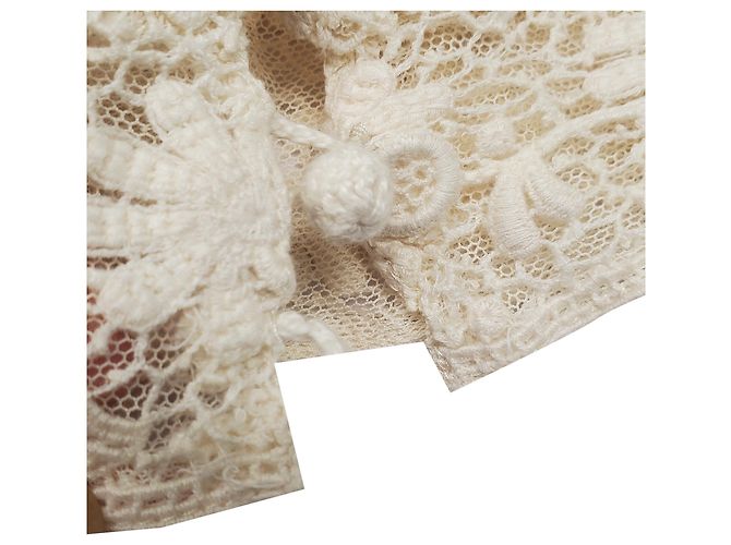 Blusa de encaje bordada Isabel Marant en algodón marfil Blanco Crudo - vista 10