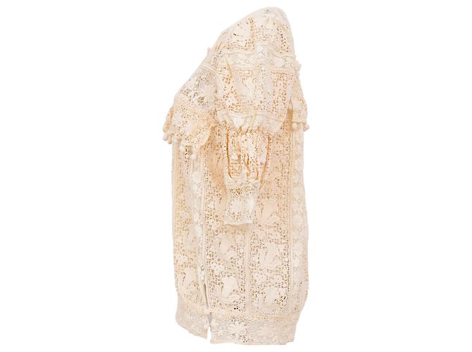 Blusa de encaje bordada Isabel Marant en algodón marfil Blanco Crudo - vista 2