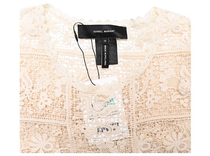 Blusa de encaje bordada Isabel Marant en algodón marfil Blanco Crudo - vista 4