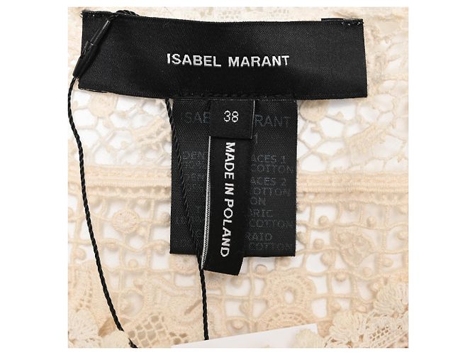 Blusa de encaje bordada Isabel Marant en algodón marfil Blanco Crudo - vista 5