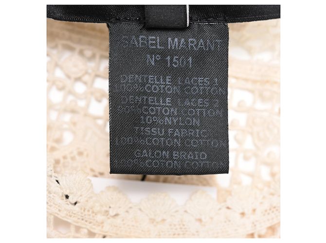 Blusa de encaje bordada Isabel Marant en algodón marfil Blanco Crudo - vista 6
