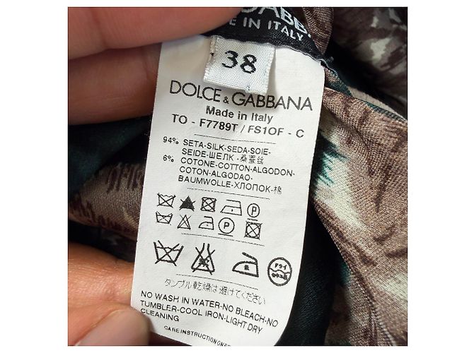 Canotta stampata Dolce & Gabbana in seta multicolore - vista 5