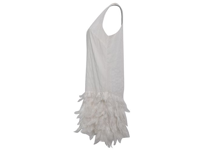 Autre Marque Cynthia Steffe "White Heron" Etuikleid Mini aus weißem Polyester - Ansicht 2