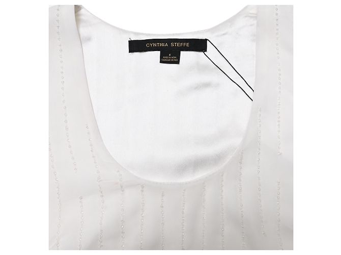 Autre Marque Cynthia Steffe "White Heron" Etuikleid Mini aus weißem Polyester - Ansicht 4